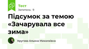 Підсумок за темою «Зачарувала все зима»