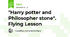 "Harry potter and Philosopher stone".  Flying Lesson