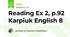 Reading Ex 2, p.92 Karpiuk English 8