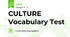 CULTURE Vocabulary Test