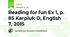 Reading for fun Ex 1, p. 85 Karpiuk O, English 7, 2015
