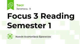 Focus 3 Reading Semester 1