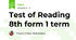 Test of Reading 8th form 1 term