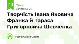 Творчість Івана Яковича Франка й Тараса Григоровича Шевченка