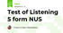 Test of Listening 5 form NUS