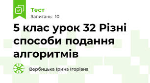 5 клас урок 32 Різні способи подання алгоритмів