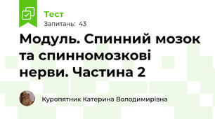 Модуль. Спинний мозок та спинномозкові нерви. Частина 2