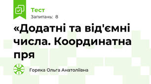 «Додатні та від'ємні числа. Координатна пря