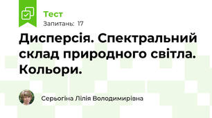 Дисперсія. Спектральний склад природного світла. Кольори.