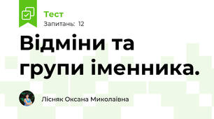 Відміни та групи іменника.