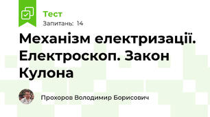 Механізм електризації. Електроскоп. Закон Кулона