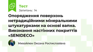 Опорядження поверхонь нетрадиційними мінеральними штукатурками на основі вапна. Виконання настінних покриттів  «SENIDECO»