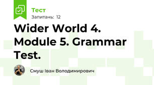 Wider World 4. Module 5. Grammar Test.