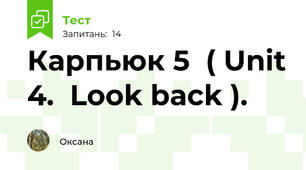 Карпьюк 5  ( Unit 4.  Look back ).
