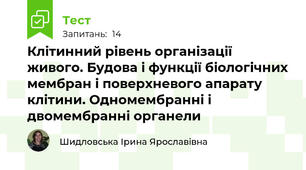  Клітинний рівень організації живого. Будова і функції біологічних мембран і поверхневого апарату клітини. Одномембранні і двомембранні органели
