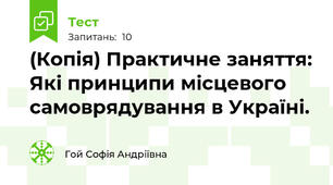 (Копія) Практичне заняття: Які принципи місцевого самоврядування в Україні.
