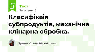 Класифікаія субпродуктів, механічна клінарна обробка.