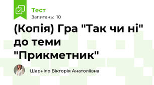 (Копія) Гра "Так чи ні" до теми "Прикметник"