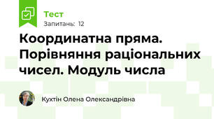Координатна пряма. Порівняння раціональних чисел. Модуль числа