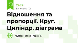 Відношення та пропорції. Круг. Циліндр. діаграма