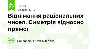 Віднімання раціональних чисел. Симетрія відносно прямої