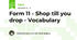 Form 11 - Shop till you drop - Vocabulary
