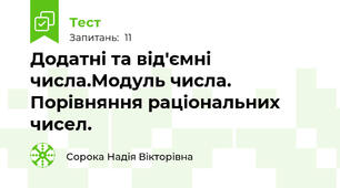 Додатні та від'ємні числа.Модуль числа. Порівняння раціональних чисел.