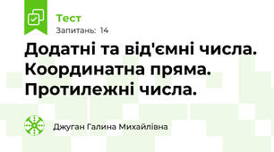  Додатні та від'ємні числа. Координатна пряма. Протилежні числа.