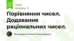  Порівняння чисел. Додавання раціональних чисел.