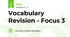 Vocabulary Revision - Focus 3