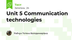 Unit 5 Communication technologies