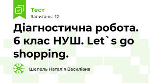 Діагностична робота. 6 клас НУШ. Let`s go shopping.