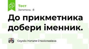До прикметника добери іменник.