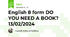 English 8 form DO YOU NEED A BOOK? 13/02/2024