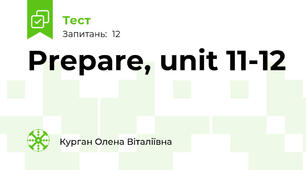 Prepare, unit 11-12
