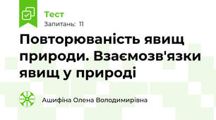 Повторюваність явищ природи. Взаємозв'язки явищ у природі