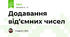 Додавання від’ємних чисел