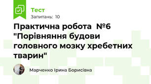 Практична робота  №6 "Порівняння будови головного мозку хребетних тварин"