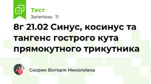8г 21.02 Синус, косинус та тангенс гострого кута прямокутного трикутника