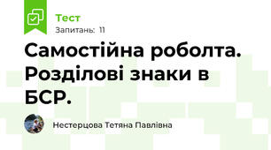Самостійна роболта. Розділові знаки в БСР.