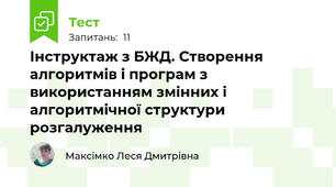 Інструктаж з БЖД. Створення алгоритмів і програм з використанням змінних і алгоритмічної структури розгалуження