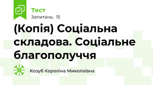 (Копія) Соціальна складова. Соціальне благополуччя