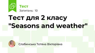 Тест для 2 класу "Seasons and weather"