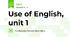 Use of English, unit 1
