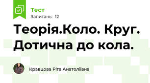 Теорія.Коло. Круг. Дотична до кола.