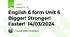 English 6 form Unit 6 Bigger! Stronger! Faster!  14/03/2024