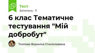6 клас Тематичне тестування "Мій добробут"