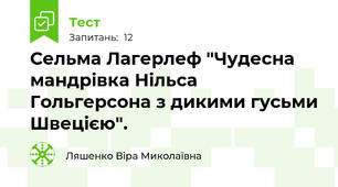  Сельма Лагерлеф "Чудесна мандрівка Нільса Гольгерсона з дикими гусьми Швецією". 