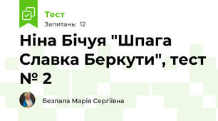 Ніна Бічуя "Шпага Славка Беркути", тест № 2