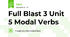 Full Blast 3 Unit 5 Modal Verbs